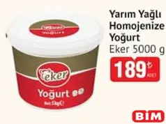 EKER YARIM YAĞLI HOMOJENİZE YOĞURT 5 KG fiyat ve kampanya bilgisi